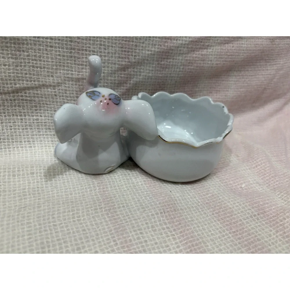 Porcelain Elephant Trinket Dish / Mini